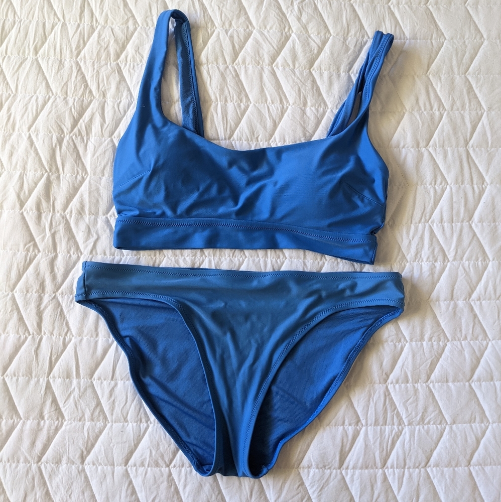 Aerie Wide Strap Scoop Bikini Set, size Medium